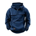 thumbnail image 1 of CQONEPT Tactical Sweatshirts for Mens 1/4 Zip Drawstring Pullover Fleece Casual Clothes with Multi Pockets Dark Blue M, 1 of 5