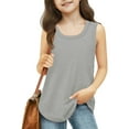 thumbnail image 1 of CQONEPT Tank Tops for Girls Kids Summer Casual Cute Sleeveless Crewneck Shirt Loose Fit Trendy Blouse Tee Gray 13 Years, 1 of 7