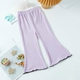 thumbnail image 1 of CQONEPT Teen Girl's Flared Pants Ice Silk Elastic Waist Yoga Pants Casual Baggy Workouts Pants for Girls Purple 2 Years, 1 of 3