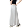 thumbnail image 1 of CQONEPT Teen Girls Boho Pants Wide Leg Flowy Elastic Waist Palazzo Casual Summer Pants Fashion Shirred Smocked Pants White 12 Years, 1 of 5