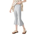 thumbnail image 1 of CQONEPT Teen Girls Capris Flared Pants Fashion Baggy Pant Lightweight Ruffle Cute Palazzo Streetwear Pants Gray 12 Years, 1 of 5