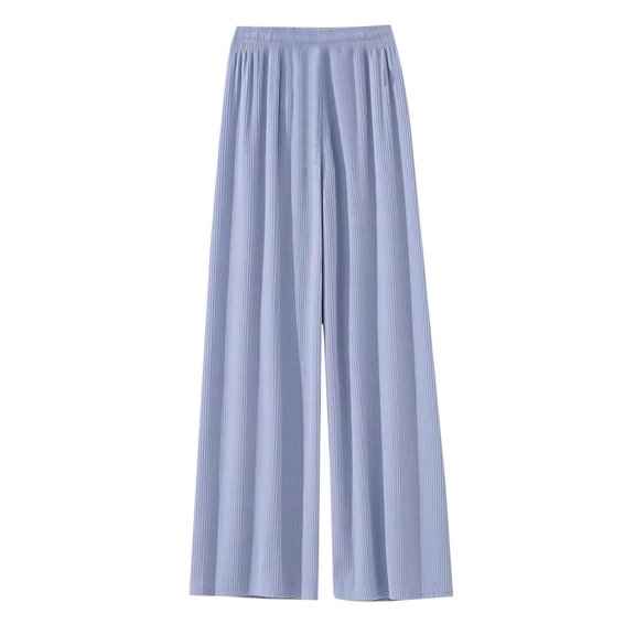 CQONEPT Teen Girls Ice Silk Pants Wide Leg Drawstring Jogger Pant Baggy Casual Workouts Athletic Streetwear Pants Light Blue 5 Years
