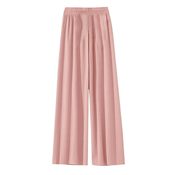 CQONEPT Teen Girls Ice Silk Pants Wide Leg Drawstring Jogger Pant Baggy Casual Workouts Athletic Streetwear Pants Pink 7 Years