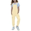 thumbnail image 1 of CQONEPT Teen Girls Overalls with Pockets Lounge Loose Fit Jumpsuit Trendy School Uniform Streetwear Rompers Khaki 9Years, 1 of 5