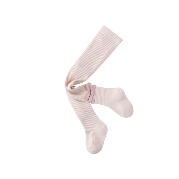 CQONEPT Toddler Girl's Knit Ribbed Pantyhose Cozy Soft Dance Tights Lightweight Stretch Footed Leggings Pink 1 Years