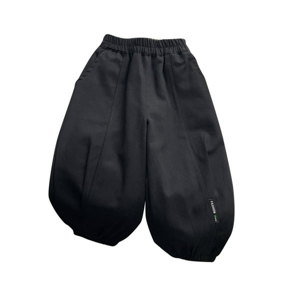 CQONEPT Toddler Girls Cargo Pants Cotton Elastic Waist Tapered Pants Lightweight Athletic Outdoor Pant with Pockets Black 1 years