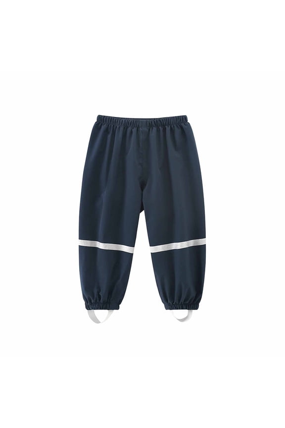 Toddlers Waterproof Rain Pants Mud Proof Pants Lightweight Splash Sun Protection Elastic Waist Pant Navy 4 Years