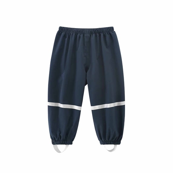 CQONEPT Toddlers Waterproof Rain Pants Mud Proof Pants Lightweight Splash Sun Protection Elastic Waist Pant Navy 5 Years