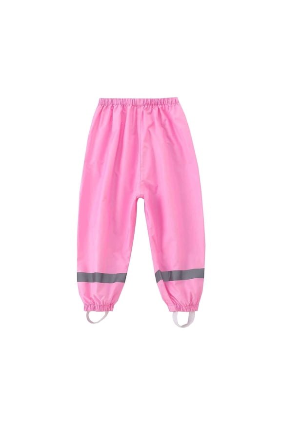 Toddlers Waterproof Rain Pants Mud Proof Pants Lightweight Splash Sun Protection Elastic Waist Pant Pink 4 Years