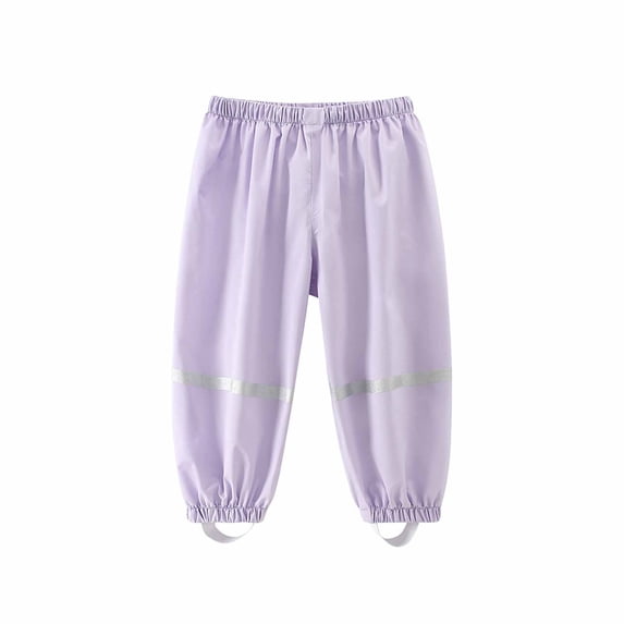 CQONEPT Toddlers Waterproof Rain Pants Mud Proof Pants Lightweight Splash Sun Protection Elastic Waist Pant Purple 5 Years