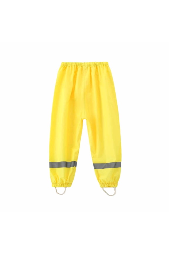 Toddlers Waterproof Rain Pants Mud Proof Pants Lightweight Splash Sun Protection Elastic Waist Pant Yellow 10 Years