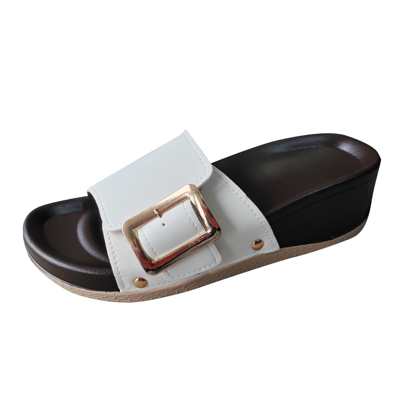 CQONEPT Wedge Sandals for Women Dressy Comfortable Cushion Footbed Summer Platform Sandals Slip