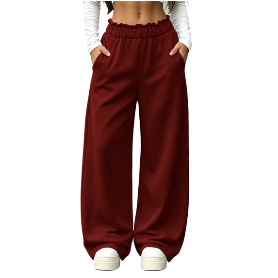 CQONEPT Wide Leg Sweatpants Women Fleece Pants Baggy Jogger Pants Gym Workout Lounge Casual Y2k Fall Fashion Clothes Outfits