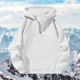 thumbnail image 1 of CQONEPT Women 1/4 Zip Hoodies Casual Loose Fit Sweatshirts Solid Fleece Hooded Fall Fashion Outdoor Clothes White S, 1 of 3