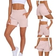 thumbnail image 1 of CQONEPT Women Stretch Shorts Casual Lounge Comfy High Waisted for Golf Hiking Shorts Athletic Running Pant with Pockets Pink 2XL, 1 of 7