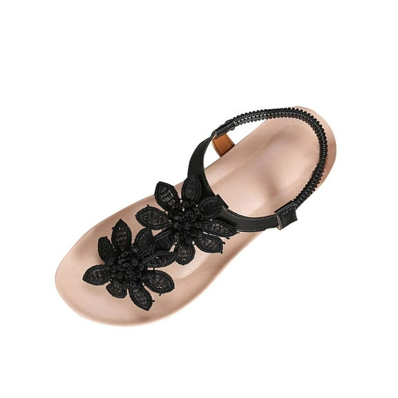 CQONEPT Women Walking Sandals Arch Support Orthotic Comfortable Plantar Fasciitis Sandals Non-slip Casual Open Toe Sport Sandals for Athletic Summer Beach Black Size 6