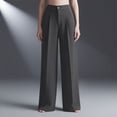 thumbnail image 1 of CQONEPT Women's Business Dress Pants High Waisted Trousers Elastic Wais Button Pant Office Work Straight Leg Trousers Dark Gray S, 1 of 6