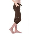 thumbnail image 1 of CQONEPT Women's Cargo Pants High Waist Drawstring Jogger Pant Workouts Running Activewear Yoga Pants with Multi Pockets Brown 2XL, 1 of 7
