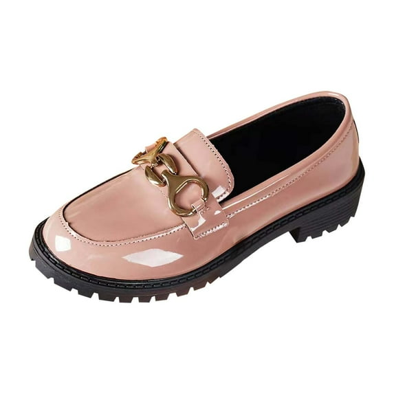 CQONEPT Women's Comfort Leather Flat Slip On Loafers Casual Round Toe Soft Sole Moccasins Boat Shoes Classic Driving Lightweight Penny Work Shoe Pink Size 10