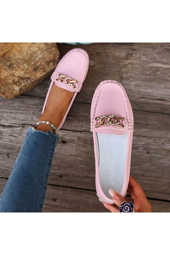 Women's Comfortable Leather Loafers Slip Ons Driving Walking Shoes Cute Lightweight Business Casual Dress Shoes Work Flats Pink 36