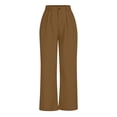 thumbnail image 1 of CQONEPT Women's Dress Pants Wide Leg Baggy High Waist Pants Business Casual Office Slacks High Waist Pants Coffee XS, 1 of 6