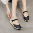 thumbnail image 1 of CQONEPT Women's Espadrille Low Wedge Heel Sandals with Buckle Ankle Strap Close Toe Casual Dressy Summer Platform Shoes Size 6 Black, 1 of 7
