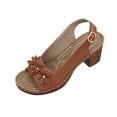 thumbnail image 1 of CQONEPT Women's High Heels Sandal,Para Mujer Beach Sandals Wide Width Open Toe Cross Strappy Sandals for Women Dressy Summer Brown Size 7, 1 of 9
