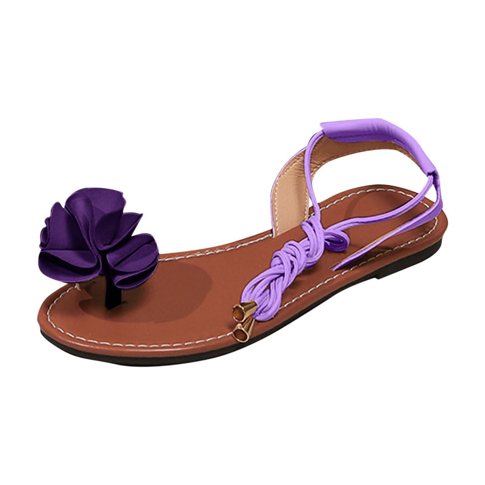 CQONEPT Women's Lace up Flat Sandals Strappy Braided Sandals