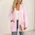 thumbnail image 1 of CQONEPT Women's Lightweight Open Front Cardigan Casual Long Sleeve Loose Fit Solid Color Long Cardigans with Pockets Pink XL, 1 of 5