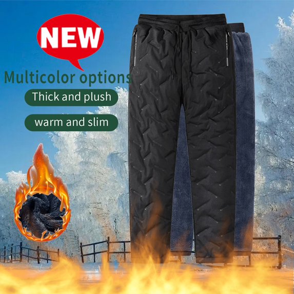 CQONEPT Women's Oversize Padded Pants Quilted Puffer Insulated Pant Waterproof Sherpa Fleece Warm Trousers with Pockets Black 4XL