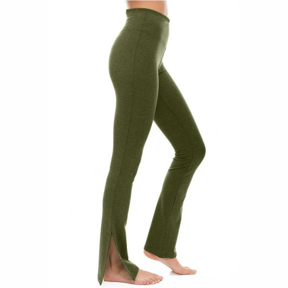 CQONEPT Women's Oversize Yoga Pants Fleece Warm Leggings Stripe Tummy Control High Waist Slim Fit Athletic Pant Army Green 3XL
