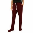 thumbnail image 1 of CQONEPT Women's Pajamas Fleece Lined Footed Sleepwear Solid Comfy Footing Drawstring Casual Sweatpants with Pockets Wine M, 1 of 5