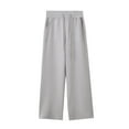 thumbnail image 1 of CQONEPT Women's Pants Wide Leg Baggy Casual Drawstring Pants High Waist Lightweight Trendy Trousers with Pockets Gray XL, 1 of 6