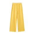 thumbnail image 1 of CQONEPT Women's Pants Wide Leg Baggy Casual Drawstring Pants High Waist Lightweight Trendy Trousers with Pockets Yellow L, 1 of 4