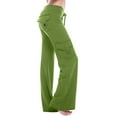 thumbnail image 1 of CQONEPT Women's Plus Size Cargo Pants Stretchy Wide Leg Drawstring Pant Loungewear Slouchy Camping Hiking Trousers with Pockets Green XXL, 1 of 5