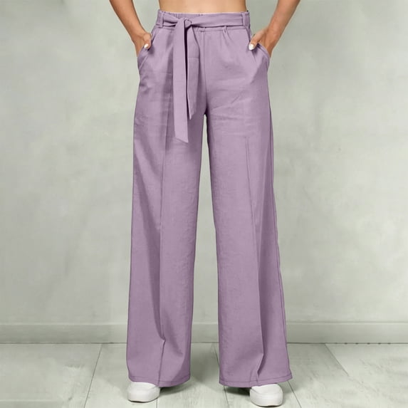 CQONEPT Women's Plus Size Wide Leg Jeans High Waisted Denim Pants Stretchy Dressy Casual Baggy Pants with Pockets Purple 3XL