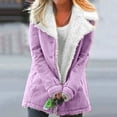 thumbnail image 1 of CQONEPT Women's Plus Size Winter Overcoat Fleece Lined Puffer Jacket Cozy Soft Raincoat Casual Going Out Warm Coats with Pockets Purple 5XL, 1 of 5