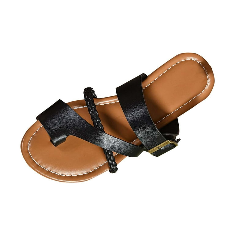 Thong Sandals Slides With Ankle Strap MatureGirl Sandals Women
