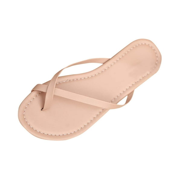 CQONEPT Women's Slide Sandals Slip On Flat Sandals Flip Flop Thong Sandals Casual Summer Sandals Boho Casual Flat Slippers Beach Shoes Pink Size 7
