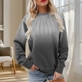 thumbnail image 1 of CQONEPT Women's Sweatshirt Crewneck Color Block Pleated Long Sleeve Tops Loose Casual Tunic Tops Gray L, 1 of 5