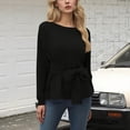thumbnail image 1 of CQONEPT Women's Sweatshirts Tie Front Crewneck Pullover Tops Color Block Raglan Sleeve Tunic Tops Fall Winter Clothes Black M, 1 of 6