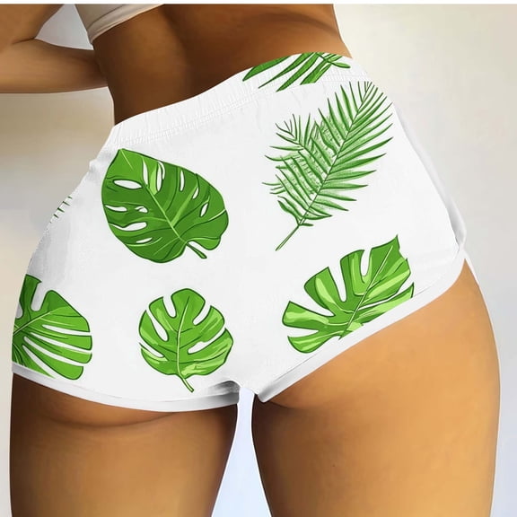 CQONEPT Women's Swim Board Shorts Floral Print Shorts Casual Stretchy Summer Beach Lightweight Swimming Shorts Multicolor S