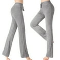 thumbnail image 1 of CQONEPT Women's Yoga Pants Wide Leg Tummy Control High Waist Leggings Stretchy Drawstring Straight Leg Sports Pant Gray XL, 1 of 4