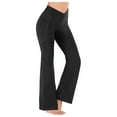 thumbnail image 1 of CQONEPT Women's Yoga Pants with Pocket Tummy Control Casual Leggings High Waist Bell Bottom Loose Fit Workouts Pant Black XL, 1 of 5