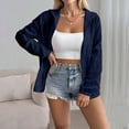 thumbnail image 1 of CQONEPT Women's Zip Up Hooded Lightweight Sweatshirts Linen Cotton Hoodies Fall Fashion Shirts Outdoor Blouse Navy S, 1 of 4