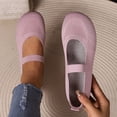 thumbnail image 1 of CQONEPT Womens Ballet Shoes Comfortable Slip on Round Toe Flat Casual Breathable Shoes for Walking Driving Dressy Pink 37, 1 of 7