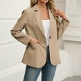 thumbnail image 1 of CQONEPT Womens Blazer Notched Collar Jackets Work Slacks Cardigan Overcoat Lounge Winter Clothes with Pockets Khaki 2XL, 1 of 4