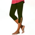 thumbnail image 1 of CQONEPT Womens Capris Pants Skinny Leg Casual Lightweight Pants Comfy Elastic Waist Workouts Summer Pant Army Green 2XL, 1 of 6