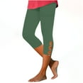 thumbnail image 1 of CQONEPT Womens Capris Pants Skinny Leg Casual Lightweight Pants Comfy Elastic Waist Workouts Summer Pant Green 2XL, 1 of 6