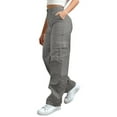 thumbnail image 1 of CQONEPT Womens Cargo Pants Lounge Loose Fit Button Fron Pant Outdoor Camping Hiking Trousers with Multi Pockets Gray S, 1 of 7